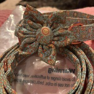 Dog Collar and Leash Set Girls Adjustable Puppy Collars with Planet